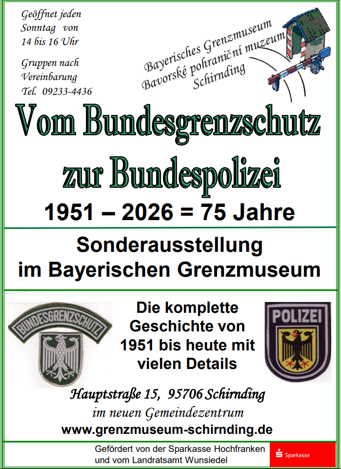 Plakat der Sonderausstellung: 75 Jahre – Vom Bundesgrenzschutz zur Bundespolizei
